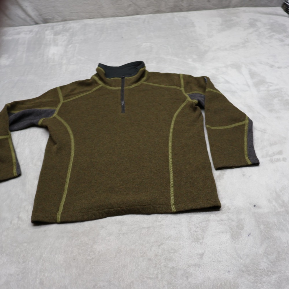 Kuhl Sweater Boy Small 7-8 Green Kashmira 1/4 Zip Fleece Pullover Outdoor Hiking